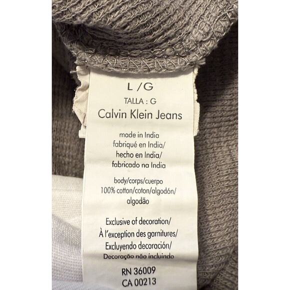 Calvin Klein Cotton Long Sleeve T-Shirt Taupe L sustainable casual 77-22 - Picture 5 of 14